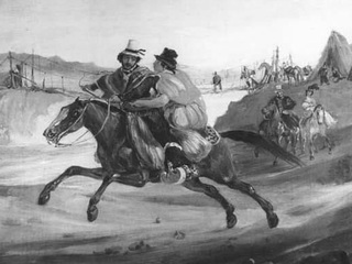 Hombre y mujer cabalgando