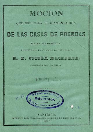 Moción que sobre la reglamentación de las casas de prendas
