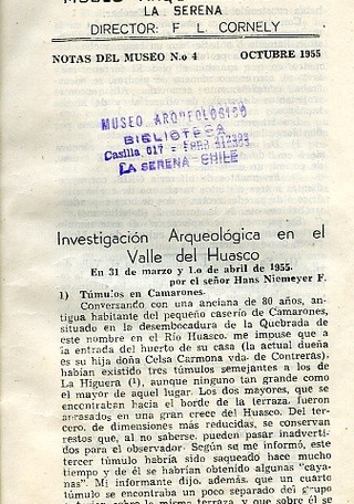 Notas del Museo N° 4, Octubre de 1955
