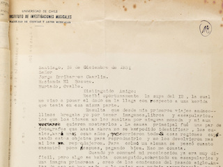 Cartas de Carlos Lavín a Jorge Iribarren (16 de diciembre de 1951)