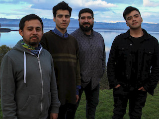 Imagen de los integrantes de la banda: Cristian Vargas, Joaquin Manriquez, Pablo Cordova y Danilo Pozo