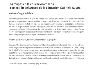 Los mapas en la educación chilena: la colección del Museo de la Educación Gabriela Mistral