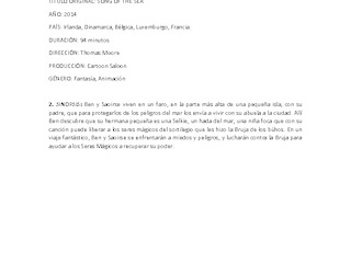 Ficha técnica Song of the sea