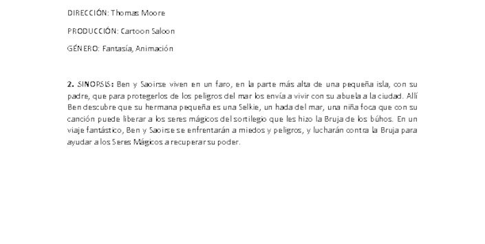 Ficha técnica Song of the sea