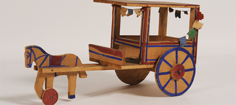 Anónimo. Carretela endieciochada. Santiago, 1961. Colección de Artes Populares y Artesanía.