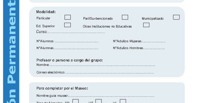 Formulario Visitas Organizadas