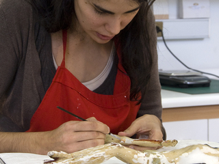 Practicante en Laboratorio de Escultura y  Monumentos. Fotografía V. Rivas
