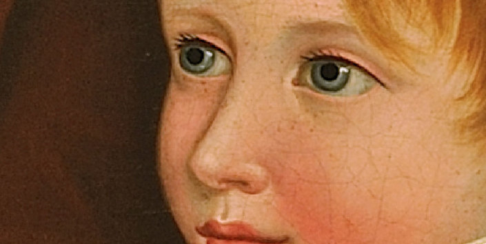 Detalle retrato en la exposición Gil de Castro