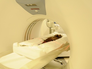 Proceso de tomografía del cuerpo real.