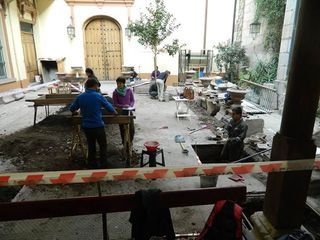 Inicio de las excavaciones arqueológicas en el patio Los Naranjos de la Catedral Metropolitana. 1 de junio 2015.