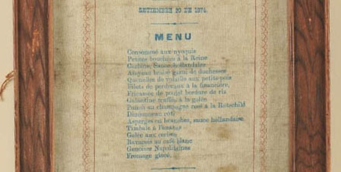 Menú impreso en seda