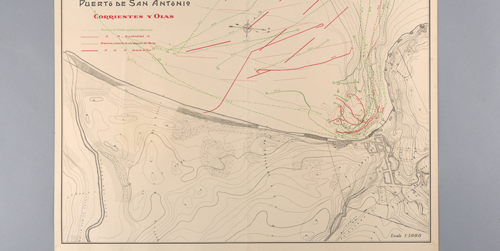 Anverso de plano serie A N°6 durante tratamiento, después de aplanar