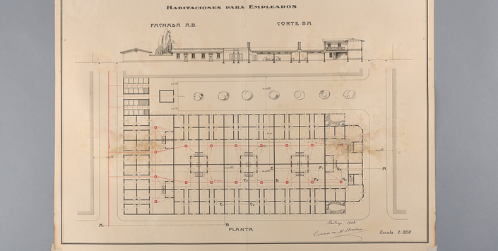 Anverso de plano serie I N°3 durante tratamiento, después de aplanar