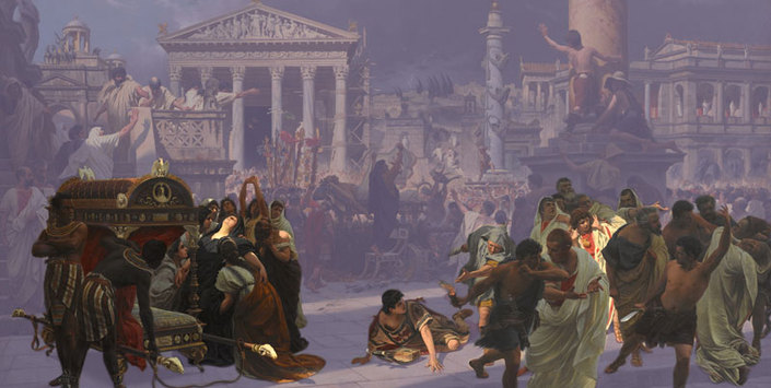 Los funerales de César: primer plano