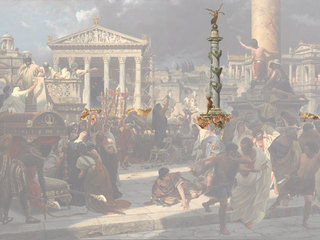 Los funerales de César: quinto plano