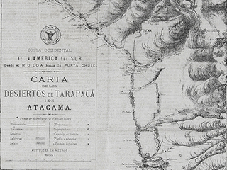 Detalle portada topográfica desiertos de Tarapacá y Atacama