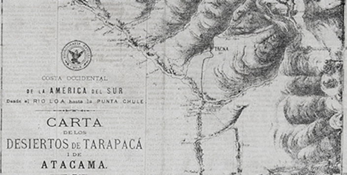 Detalle portada topográfica desiertos de Tarapacá y Atacama