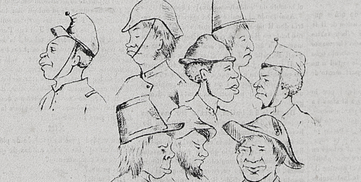 Detalle portada de burla de los ejércitos peruano y boliviano