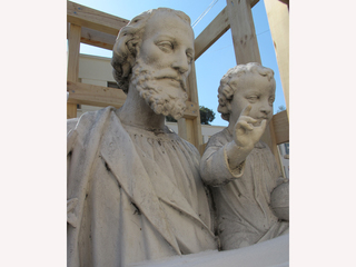 Detalle de la escultura San José Obrero. Archivo CNCR Morales, M. 2016