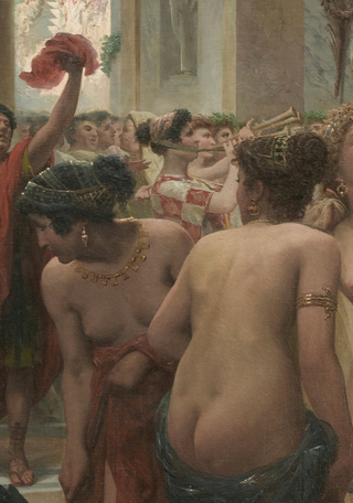 Prospero Piatti. Catón en las fiestas florales de Roma (detalle)