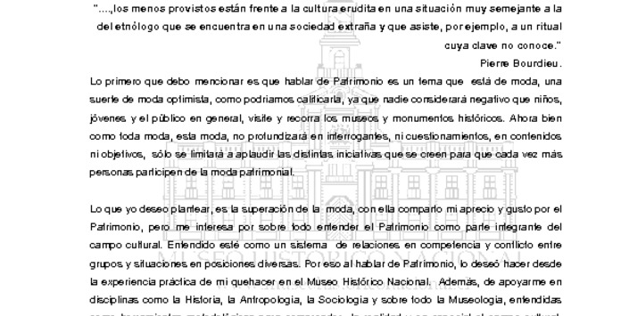 Museo e historia: los usos sociales del patrimonio