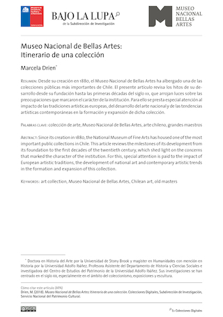Museo Nacional de Bellas Artes: Itinerario de una colección