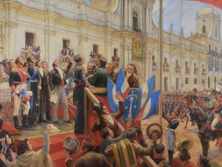 Pedro Subercaseaux. Jura de la Independencia en la Plaza de Armas de Santiago (detalle). 1945. N° registro SUR 3-941