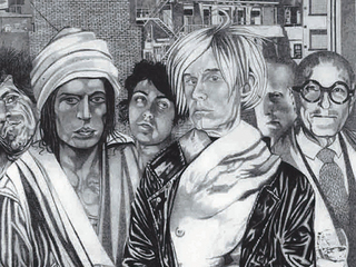 Detalle de Andy and Mick (2001), lápiz sobre tela
